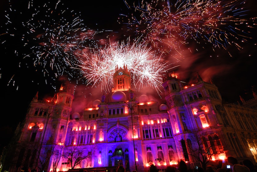 Celebrating a new year at Madrid's city hall